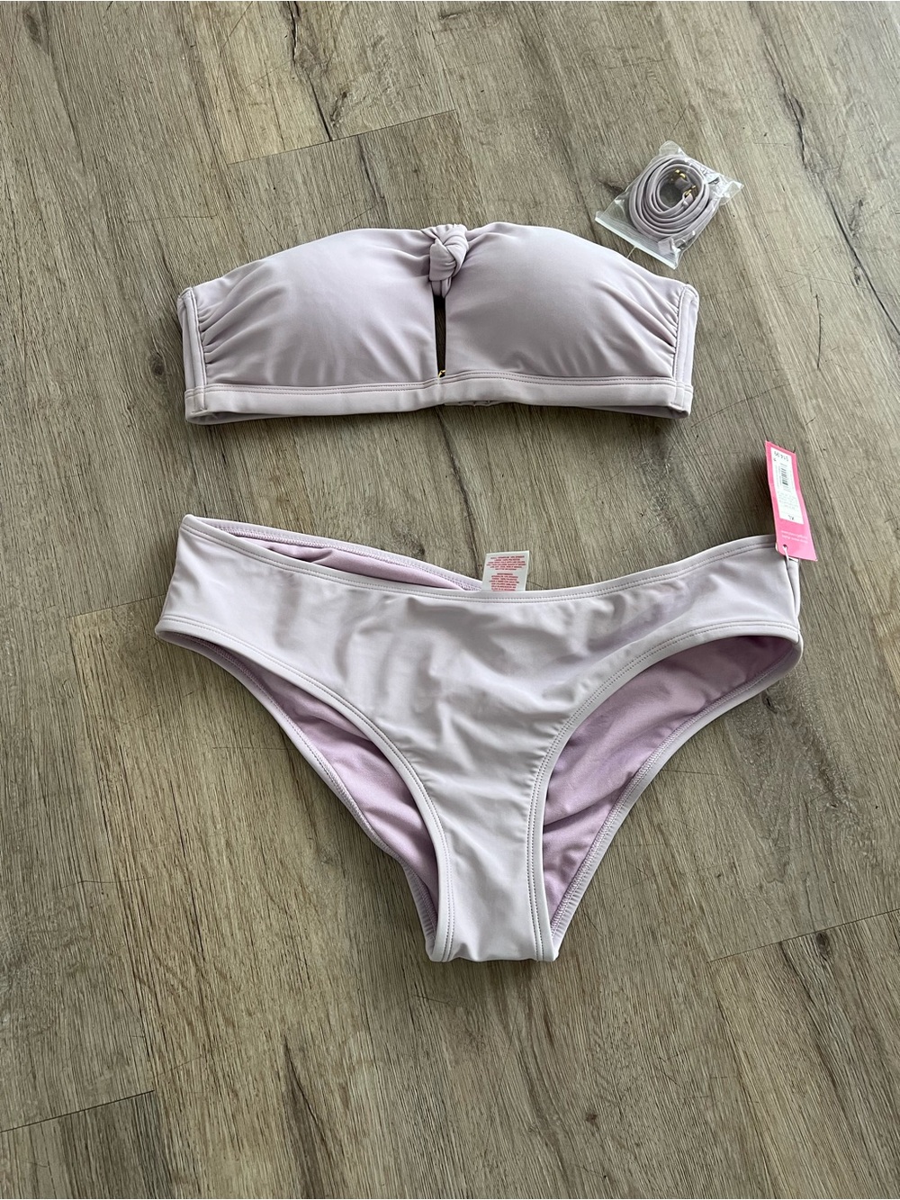 Target Strapless Bandeau Bikini Set in Light Mauve